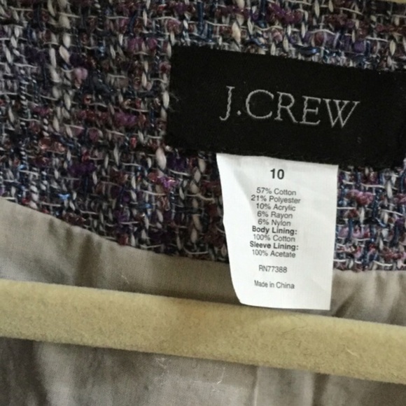 Jcrew size 10 purple tweed jacket - Picture 4 of 4